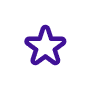 Purple Provet star icon with hollow outline on white background
